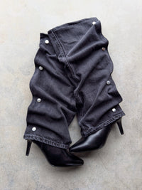 BLACK DENIM HEELS